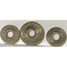 FIJI 1936 . PENNY and 2x 1954  1/2 HALF PENNY'S . RARE COINS